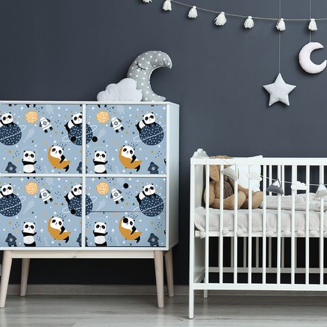 Sticker meuble enfant pandas et les planètes 40 x 60 cm (1/5)