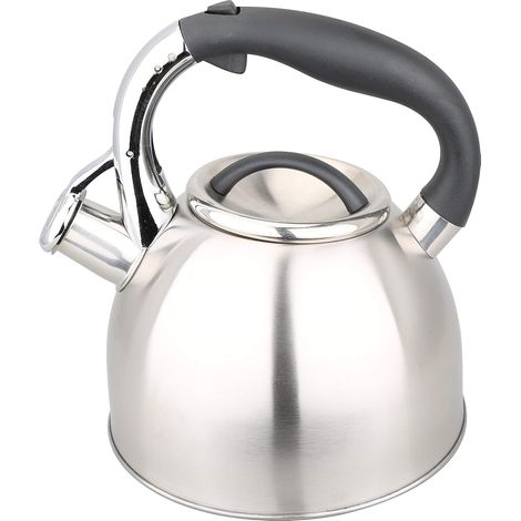 1 Bouilloire sifflante, Acier inoxydable, 3 litres, Fond épais, Tous feux dont induction, Cuisine (1/2)