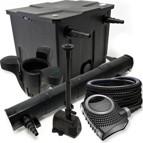 Kit de filtration biologique 72w bassin 12000 L+ tuyau, skimmer et pompe fontaine