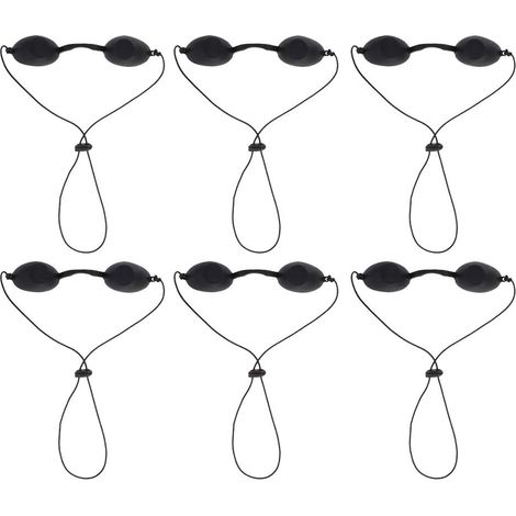 6 Pcs Soft Silicone Durable Comfortable Black Ergonomic Eye Protection Safety Glasses Eye Patch for Uv Ipl Infrared Led Light Therapy