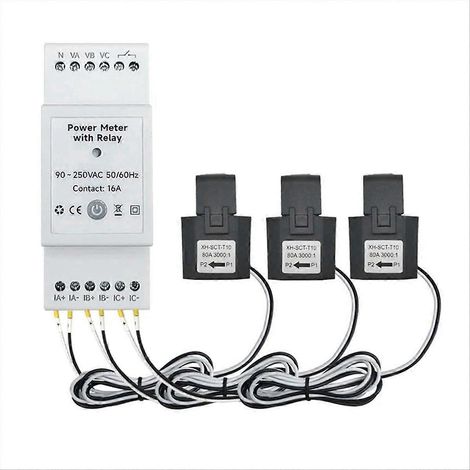 Compteur d'énergie WiFi Tuya Smart Life bidirectionnel triphasé (1/5)