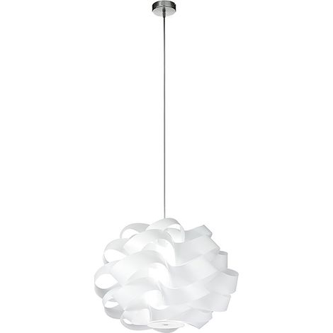 Suspension Carrie Rossi Group Avec Diffuseur En Polycarbonate Blanc, Tige Chromée Et Douille E27, Ip20, 75W - Car001 (1/5)
