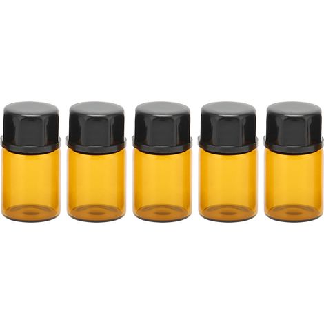 Flacons échantillons parfum 2ml en verre marron, lot de 5, flacons à parfum portables miniatures (1/5)