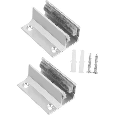 2 pièces guide de sol pour porte coulissante, alliage d'aluminium (1/5)