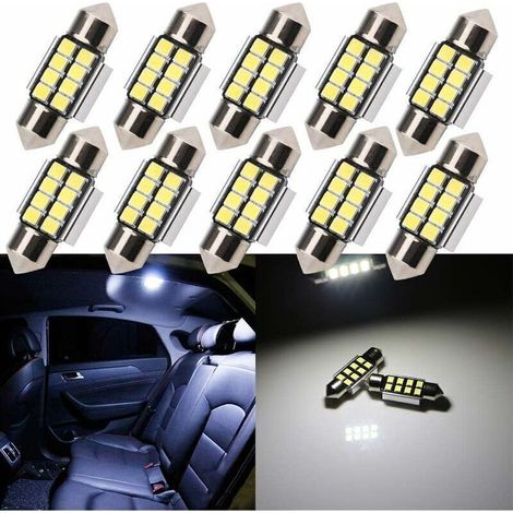31-mm-C5W-LED-Sofittenlampe mit 2835 8SMD 6500K für Kfz-Innenraumbeleuchtung, 12 V DC, 10 Stück (1/4)