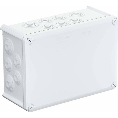 OBO Bettermann Boîte de dérivation de câbles avec entrées 285x201x120 polypropylène, renforcé de fibres de verre blanc pur RAL 9010, 2007568 (1/2)