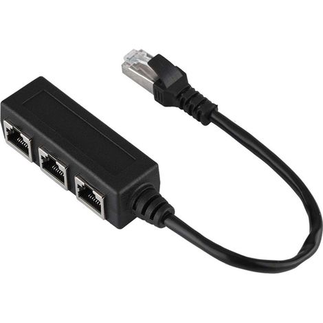 Adaptateur Ethernet RJ45 1 mâle vers 3 femelles, câble extension réseau LAN (1/5)
