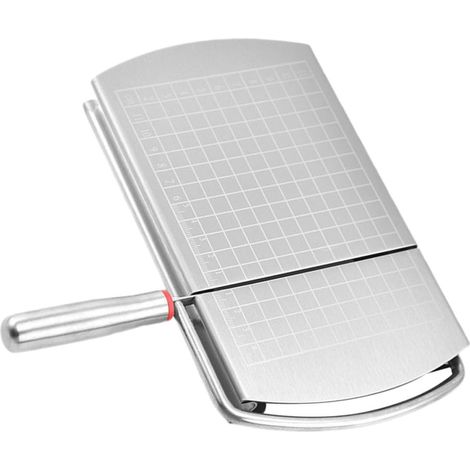 Trancheuse à Fromage pour Découpe Précise et de Fromage et Fruits en Acier Inoxydable avec Planche Argentée pour Cuisine et Pique- (1/5)