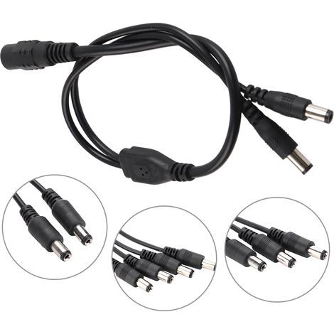 Câble diviseur d'alimentation 5.5x2.1mm, 1 femelle vers 2 mâles, pour caméra CCTV et extension (1/5)