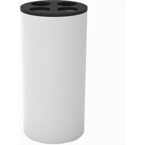 Trade Shop - Zahnbürstenhalter Glas 4 Löcher weiß schwarz Kunststoff Badezimmer Zubehör 69773 - (1/2)