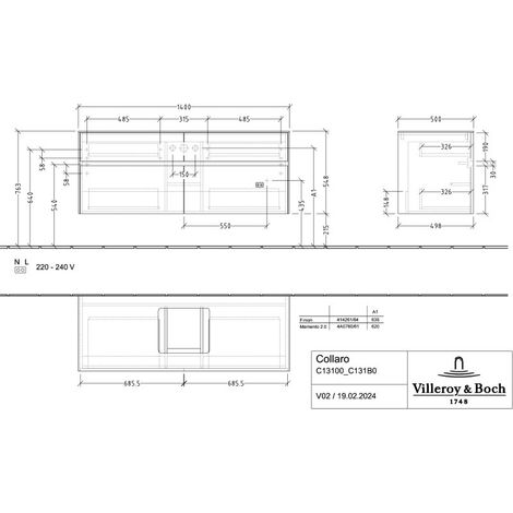 Villeroy & Boch C13100AF WTUS Collaro C13100 1400x548x500mm 4