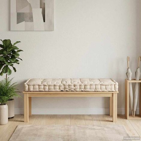 vidaXL Coussin de plancher de palette Coton 120x80x10 cm Beige (1/5)