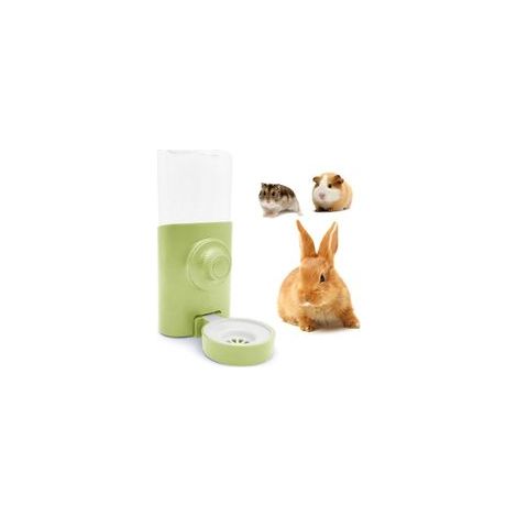 Distributeur d’eau automatique suspendu pour lapins, cochons d’Inde, hamsters, chinchillas, hérissons et furets – Bouteille anti-goutte de 600 ml (vert) (1/4)