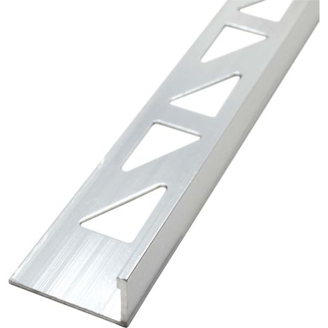 Dalsys Fliesenschiene Winkelprofil Aluminium (eloxiert, Fliesenprofil - Silber matt 2,5m x 10mm, 1 Stück