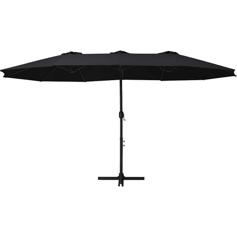 Maison Exclusive - Sombrilla de jardín con palo de aluminio negro (1/5)