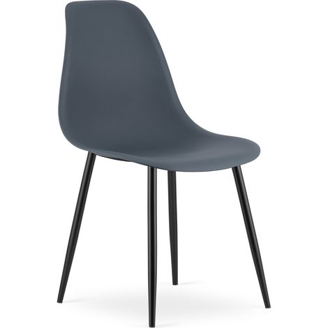 Chaise WAT ardoise foncée / pieds noirs x 1 (1/5)