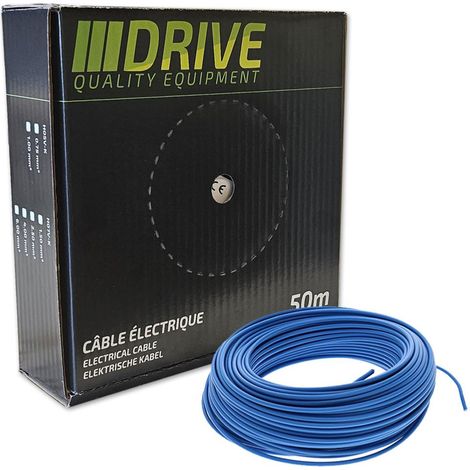 Fil électrique souple 50 mètres section 1 mm² bleu (1/3)