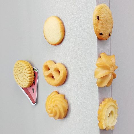 Aimant réfrigérateur biscuit créatif, décoration cuisine réaliste, ornement frigo miniature mignon, set de magnets alimentaires factices pour tableau magnétique, accessoire maison original. (1/5)