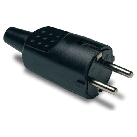 SPINA 2P+T 16A PVC GOMMA NERA IP20