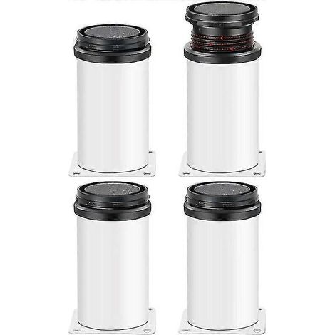 Pieds de meubles réglables (pieds de cuisine réglables de 60 mm), pieds ronds en acier inoxydable pour canapés et tables, pieds de meubles avec vis, blancs. (1/5)