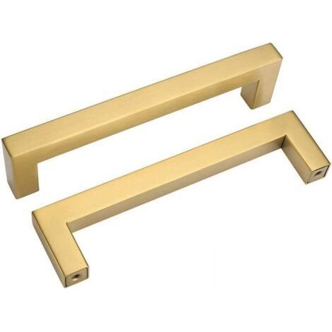 Set of 5 Golden Furniture Handles Gold Handles Gold Kitchen Furniture Handles - Golden Furniture Handles Gold Handle Brushed Brass Handle Center Distance 128mm (1/5)