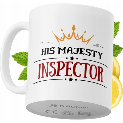Taza para inspector. Divertida taza de café o té con diseño gráfico y texto humorístico. Taza ideal para cumpleaños, santos, días festivos. Taza premium para ocasiones especiales en casa, oficina, tra (1/5)