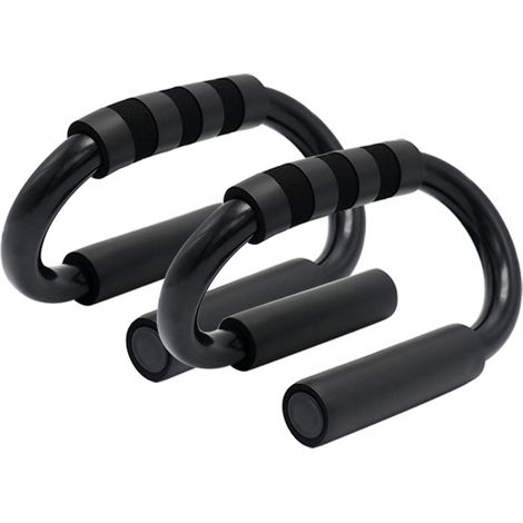 Push Up Bar - S Shape Metal Bars with Non Slip Foam Handles and Rubber Floor Protectors - for Chest Arms Shoulders Training - Pair (1/5)