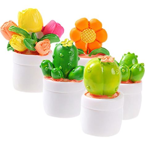 5pièces Lot de Plantes Artificielles Pot Décorations pour Mini-Maison Plantes Miniatures Pot pour Micro-Paysage Objets de Décoration pour Maison et Bureau (1/5)