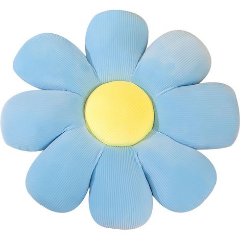 Coussin de sol- Coussin épaissi- Forme de la fleur, 55x55cm- bleu (1/4)