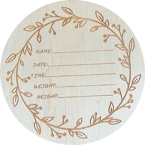 Pancarte ronde en bois de tilleul 5,9 pouces « Hello World » pour annonce bébé, décoration de chambre, accessoire photo nouveau-né L3 (1/5)