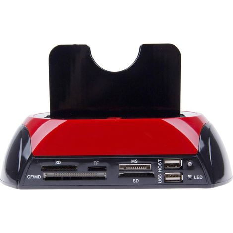 Docking Station 2 Hard Disk 2.5 3.5 Sata Ide E-Sata Usb 2.0 3.0 Lettore Hdd Sd