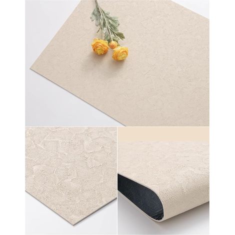 Papier peint imperméable, isolation phonique, 60 cm x 2,8 m, flexible et pliable, papier peint décoratif d'intérieur (jaune) (1/5)