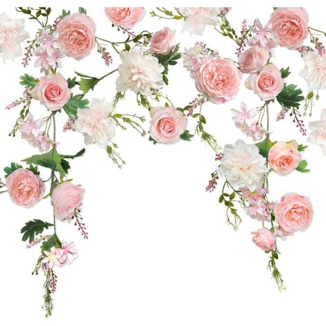 Ghirlanda di peonie, 180 cm, ghirlanda di fiori artificiali, fiori per matrimoni, ghirlanda di peonie artificiali per giardino, casa, matrimonio, arco, decorazione auto (ghirlanda di peonie) (1/4)