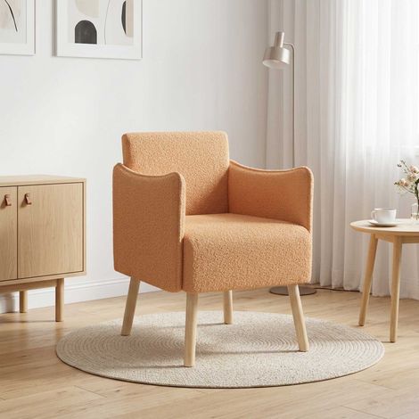 vidaXL Sedia d'accento Beige Bouclé (1/5)