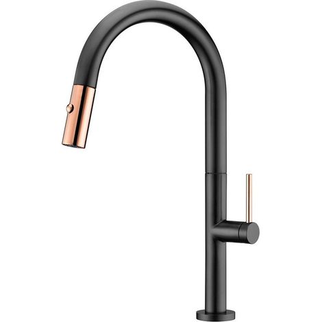Grifo Cocina Negro Oro Rosa Serie Samoa IMEX (1/5)
