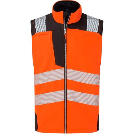 Softshell senza maniche Hi-vis (3 strati) - Taglia L - Arancione/nero - Portwest