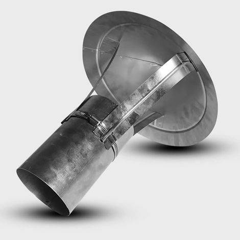 Copertura antipioggia per camino in acciaio inox con coperchio anti-uccelli per tubo in argento da 80-200 mm (1/4)