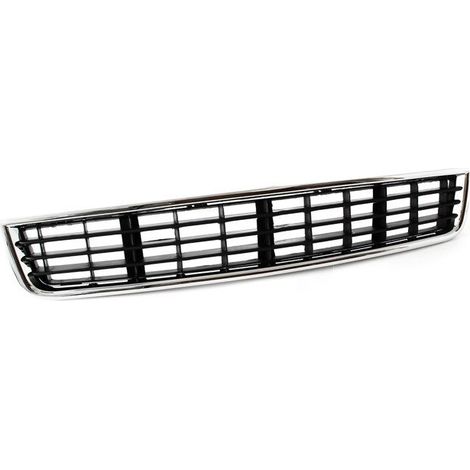 Calandre chromée centrale intégrée au pare-chocs avant d'une Audi A4 B6 (2000-2004). (1/2)