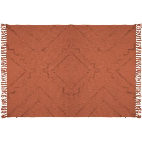 Jeté de lit tufté Inca 130x180 cm terracotta (1/5)