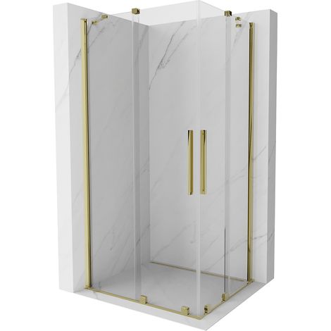 Mexen Velar Duo cabine de douche coulissante 100 x 90 cm, transparent, doré - 871-100-090-02-50 (1/5)