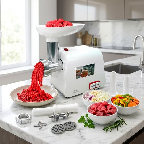 Tritacarne Elettrico Professionale 1340W Acciaio Inox (1/5)