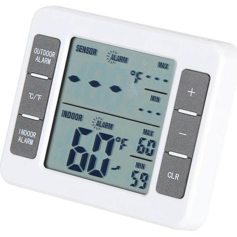 Thermomètre de congélateur numérique sans fil Capteur de température intérieure/extérieure avec alarme sonore (1/4)