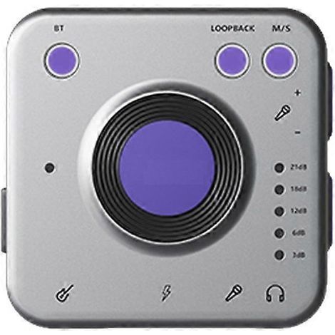 Interface audio Live Dock pour le streaming en direct pendant la charge, idéale pour l'enregistrement de guitare avec contrôle du gain de l'instrument. (1/5)