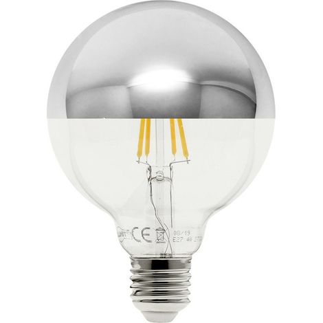 Ampoule globe à réflecteur chromé 10 W 4000 K E27 17,5 x 12,5 cm
