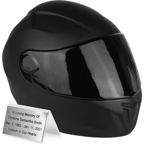 Urna cineraria in ceramica a forma di casco da motociclista. Urna cineraria in ceramica a forma di casco da motociclista. (1/2)