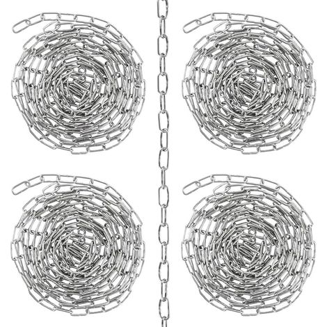 4 Pièces M3 Chaîne en Acier Inoxydable 4M Chaîne en Acier 3mm Maillons Soudés en Acier Inoxydable 304 pour Connecter et Suspendre
