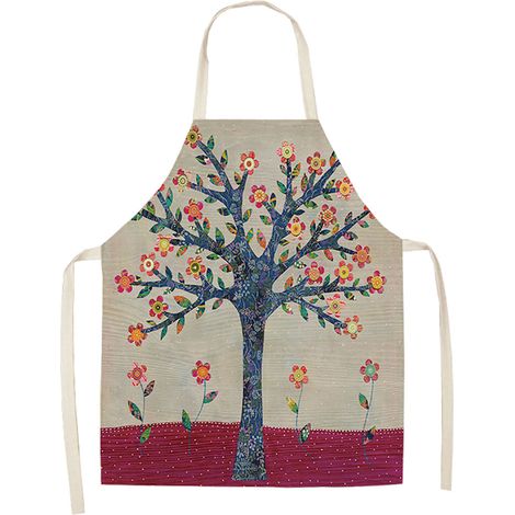 Tablier De Cuisine - Motif Plante Dessin Animé - Imperméable Et Résistant - Pour Cuisson Et Pâtisserie - 1 Pièce (1/2)
