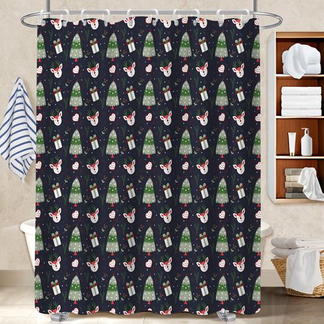 Rideau douche polyester 180x180 souple et fluide rideau étanche pour cabine de douche (1/5)
