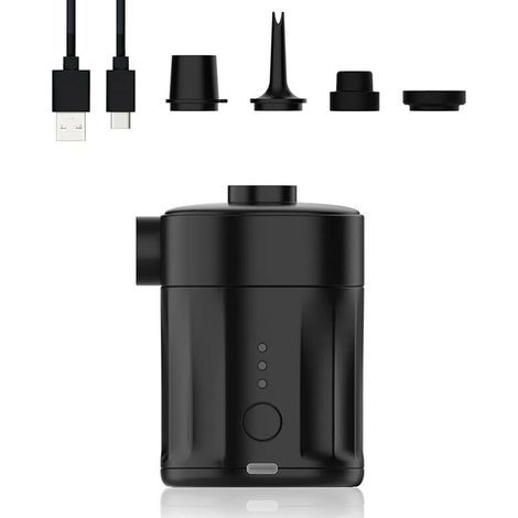 Portable air pump for inflatables, rechargeable electric air pump, Ultra-Mini Pump (black) (1/5)
