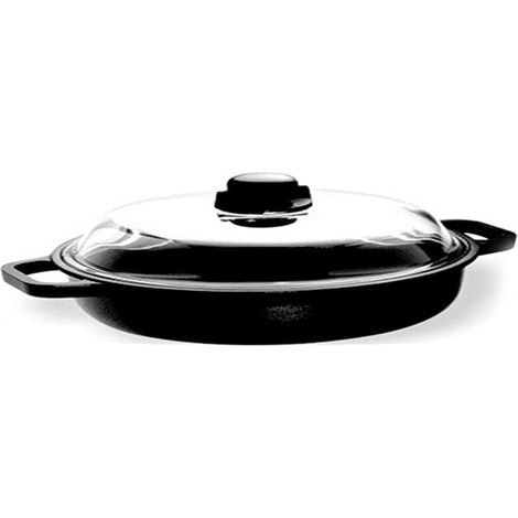 Risoli Sartén Induction 32 Cm Con Tapa Aluminio Fundido Antiadherente Titanio 2 Asas